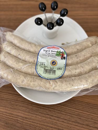 Thüringer Käse Bratwurst 110g.- 1,25€ pro Stück (4 Stück im Paket)